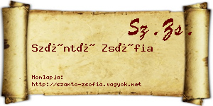Szántó Zsófia névjegykártya